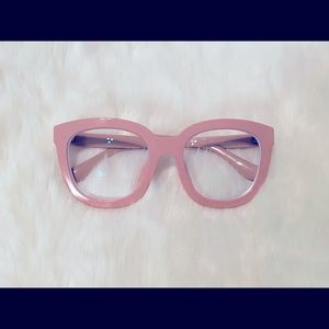 Pink eyeglasses